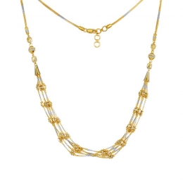 22K Two-Toned Gold Layered Fancy Handmade Chain Necklace - long
